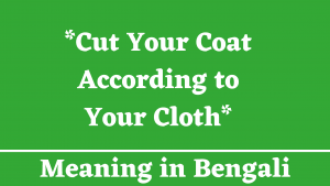 Cut Your Coat According to Your Cloth Meaning in Bengali