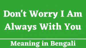 Don't Worry I Am Always With You Meaning in Bengali