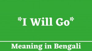 I Will Go Meaning in Bengali
