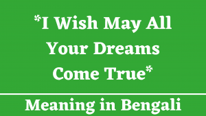 I Wish May All Your Dreams Come True Meaning in Bengali
