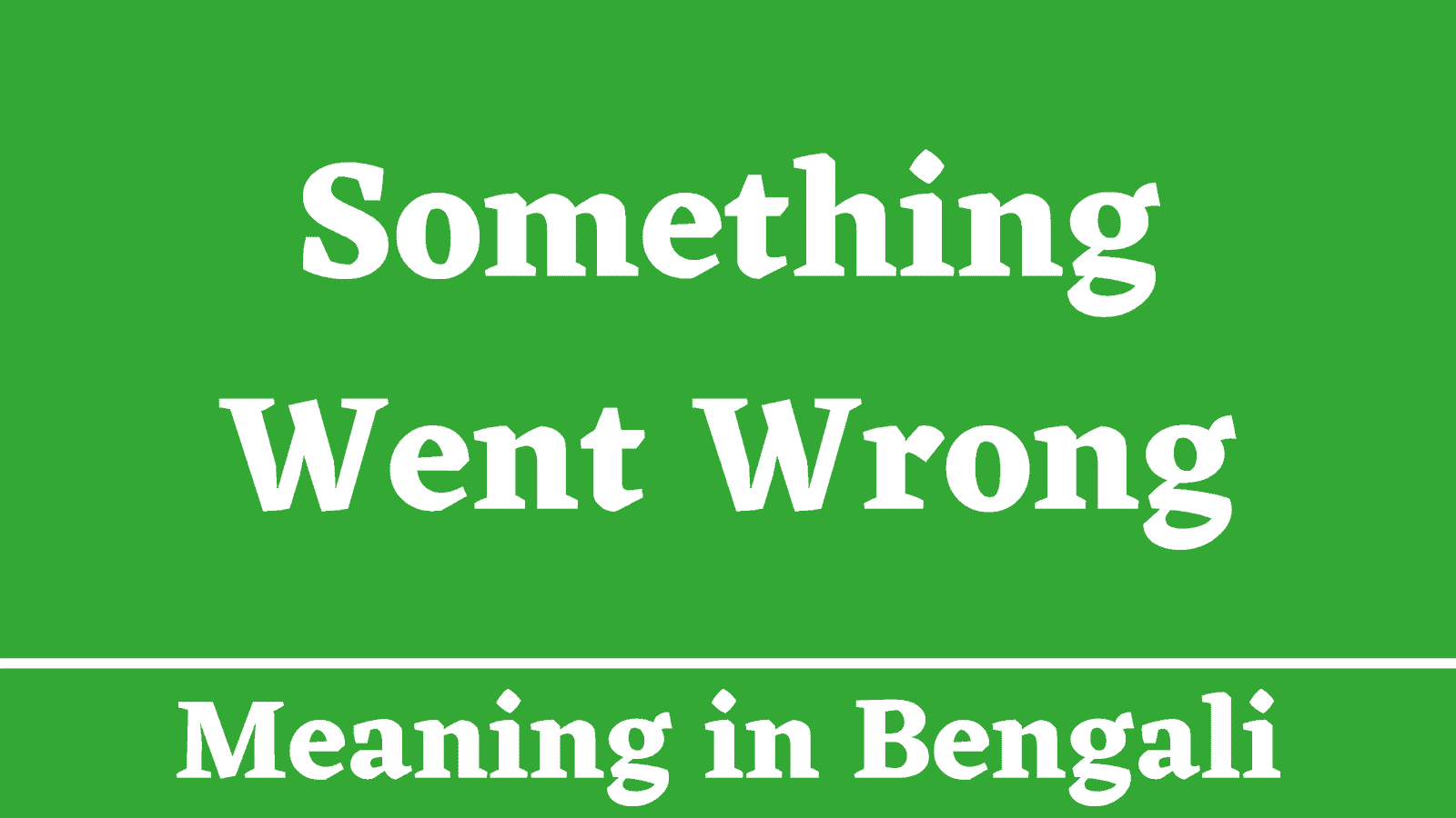 Something Went Wrong Meaning in Bengali