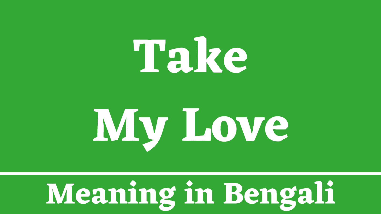 Take My Love Meaning in Bengali