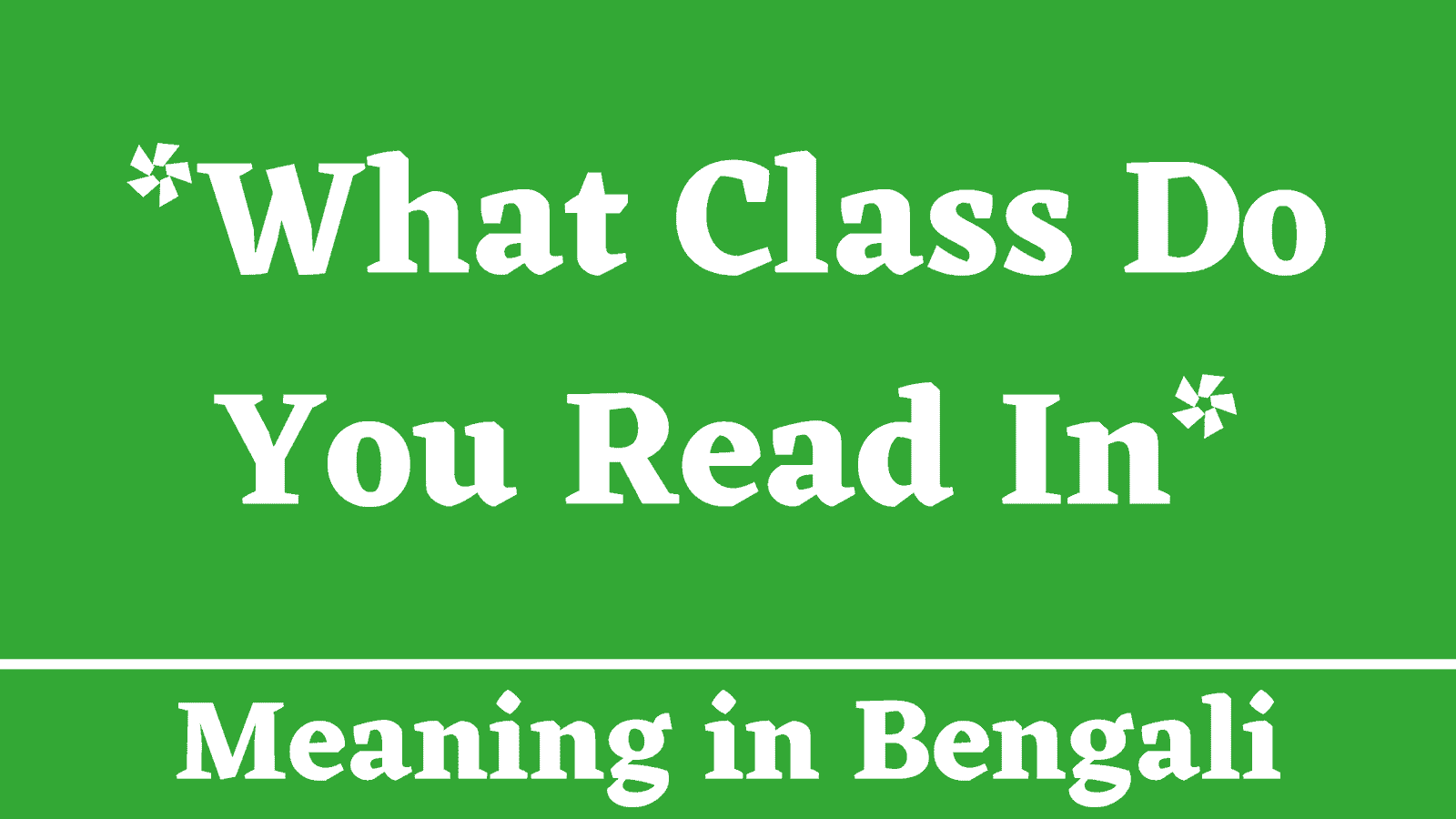 What Class Do You Read In Meaning in Bengali