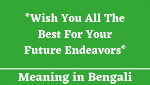 Wish You All The Best For Your Future Endeavors Meaning in Bengali